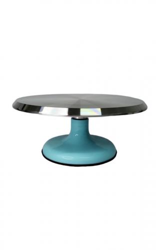 Поворотный  металлический столик голубой